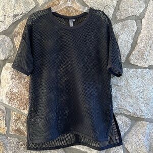 Sweaty Betty Black Mesh Short-Sleeve Top